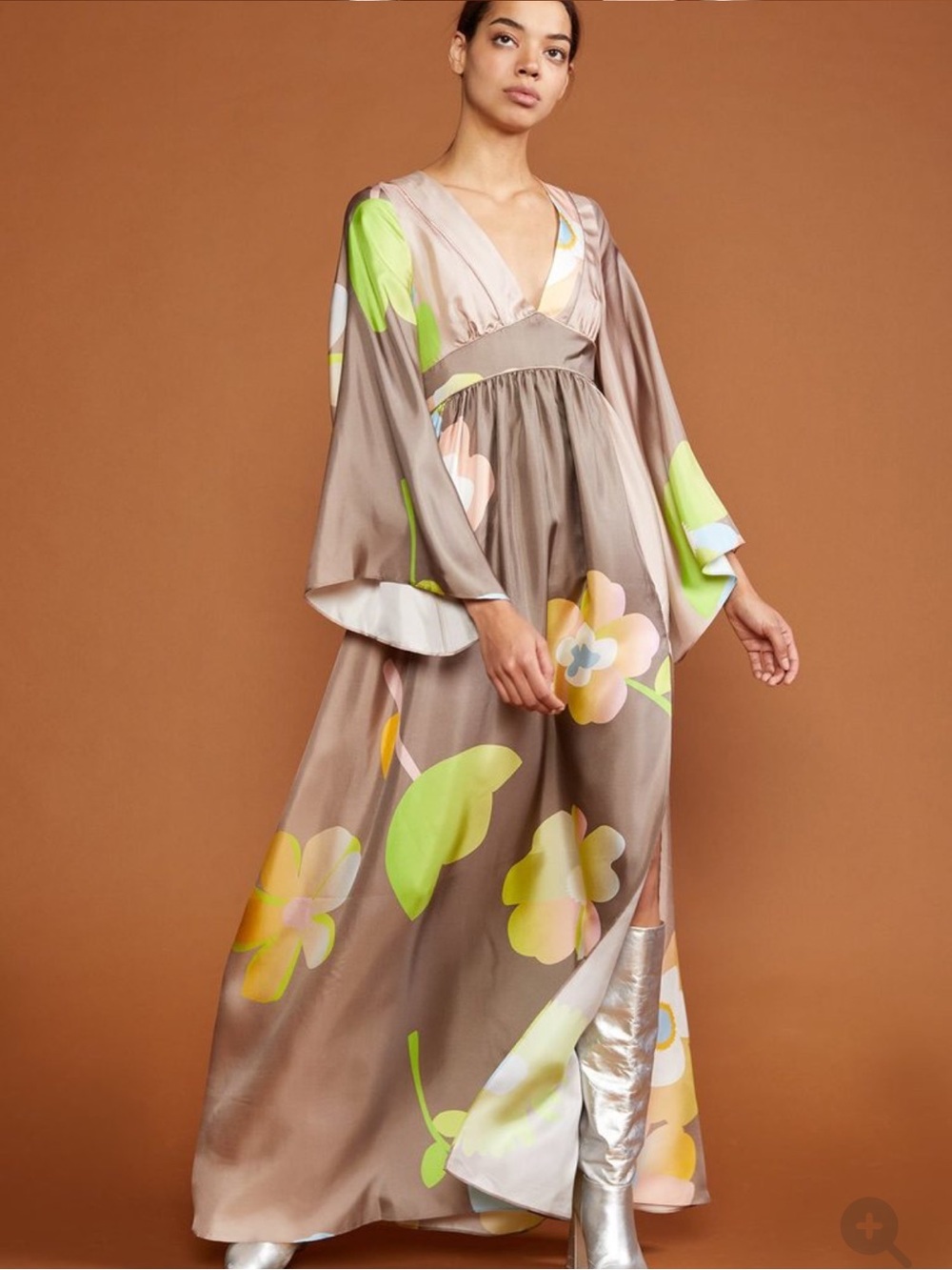 Cynthia Rowley Yvonne Pop Floral Kimono Dress Size 8